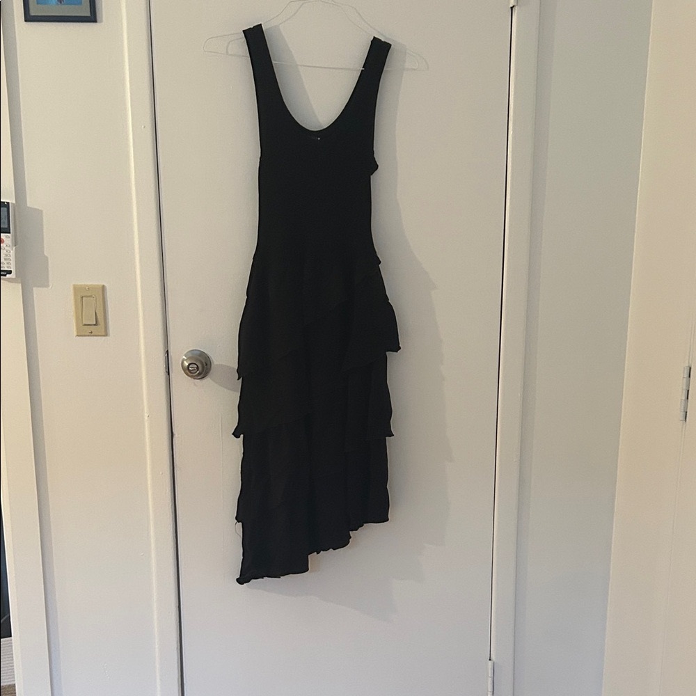 Zara Black Asymmetrical Sleeveless Dress